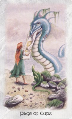 Celtic Dragon Tarot. Аркан Валет Кубков.