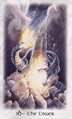 Celtic Dragon Tarot. Аркан XVI Башня.