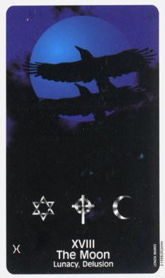 Crow's Magick Tarot. Аркан XVIII Луна.