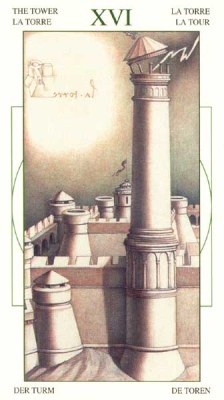 Leonardo da Vinci Tarot. Аркан XVI Башня.