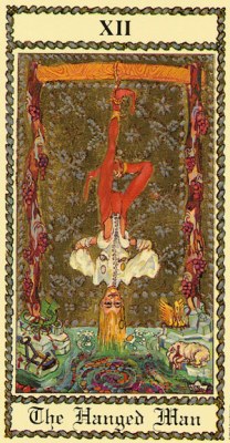 The Medieval Scapini Tarot. Аркан XII Повешенный.