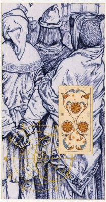 Tarot of the III Millennium. Аркан Тройка Денариев.
