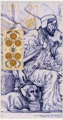 Tarot of the III Millennium. Аркан Шестерка Денариев.