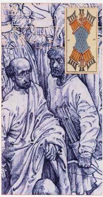 Tarot of the III Millennium. Аркан Десятка Жезлов.